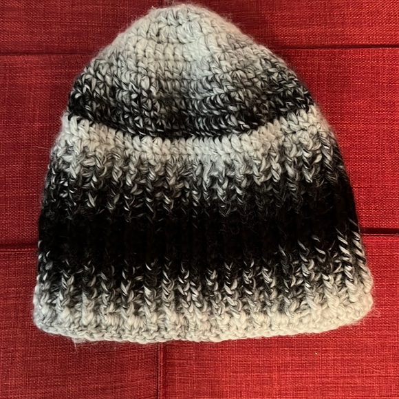 Accessories - Black and Gray Knit Hat With Fleece Interior